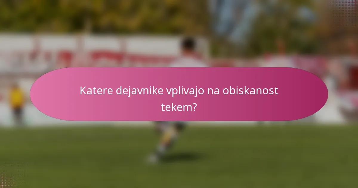 Katere dejavnike vplivajo na obiskanost tekem?
