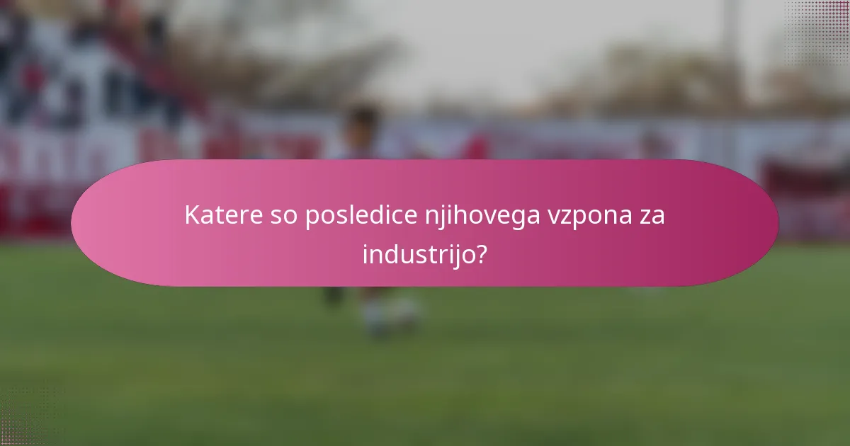 Katere so posledice njihovega vzpona za industrijo?
